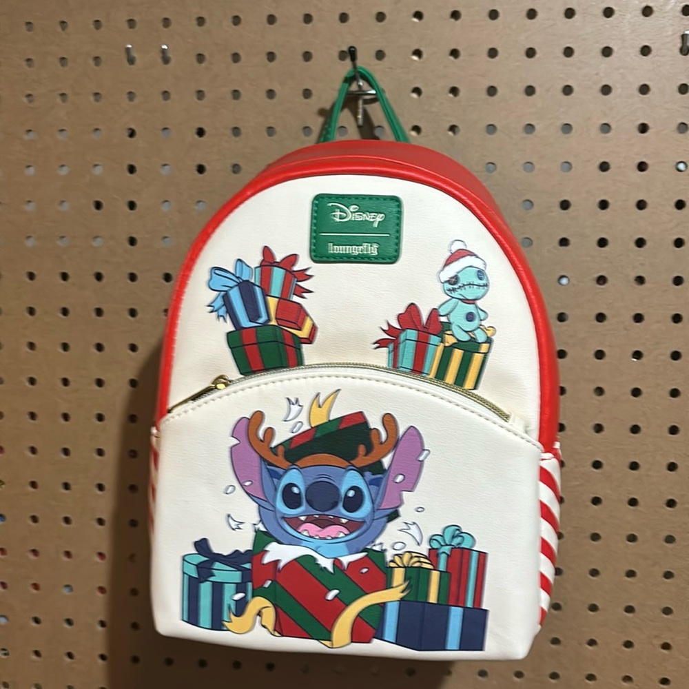 Disney Loungefly stitch Christmas mini backpack
